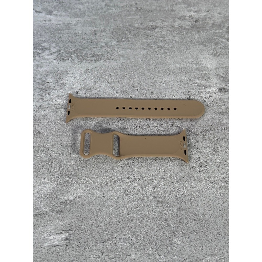 Tan Silicone Sport Band for‎ Apple Watch 42mm 44mm 45mm Khaki Replacement Strap